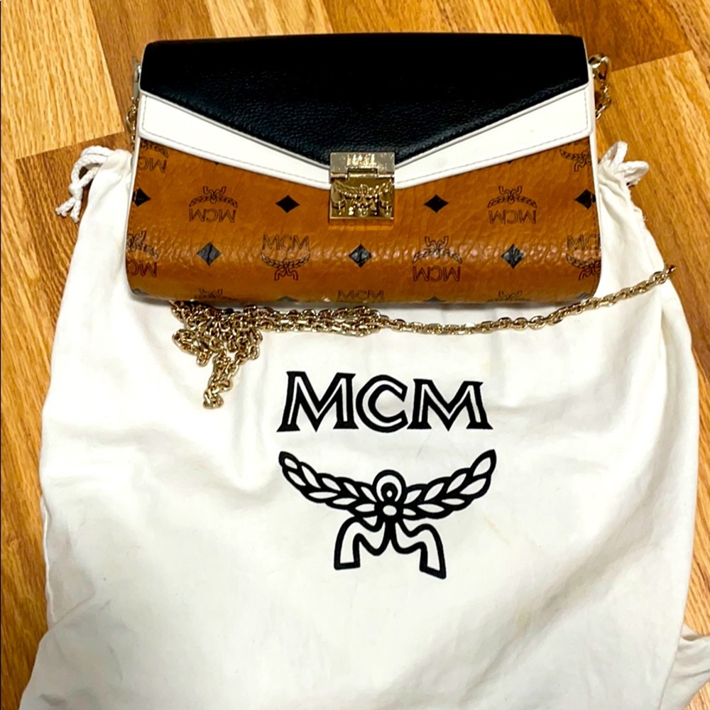 MCM BLACK/white crossbody